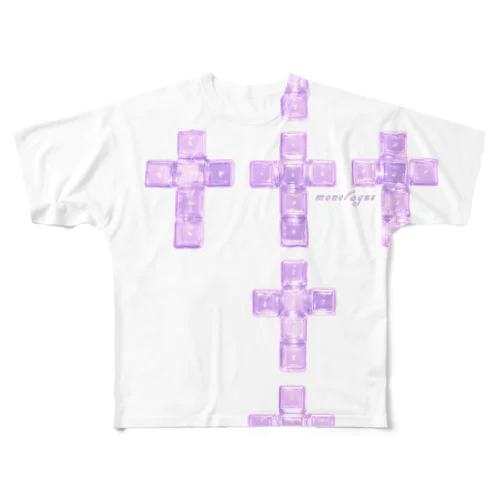 モノローグ/パープル All-Over Print T-Shirt