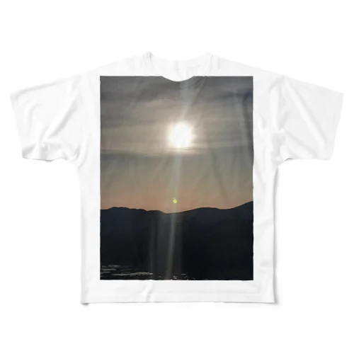 夕日 フルグラフィックTシャツ