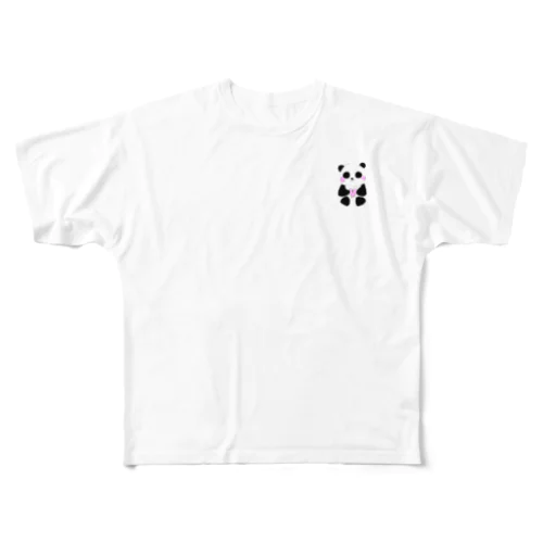 Panda with love  フルグラフィックTシャツ