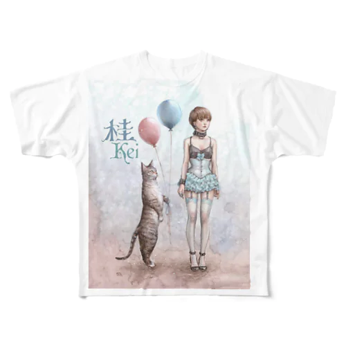 桂Kei All-Over Print T-Shirt