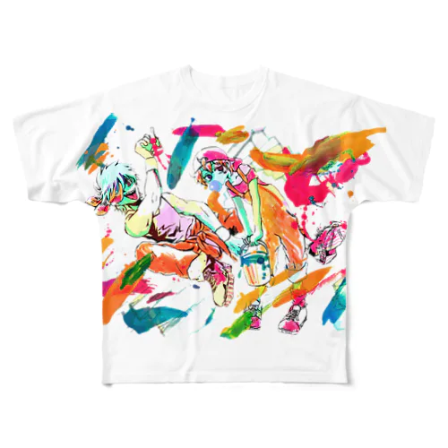 どぎつい差分オレンジ All-Over Print T-Shirt