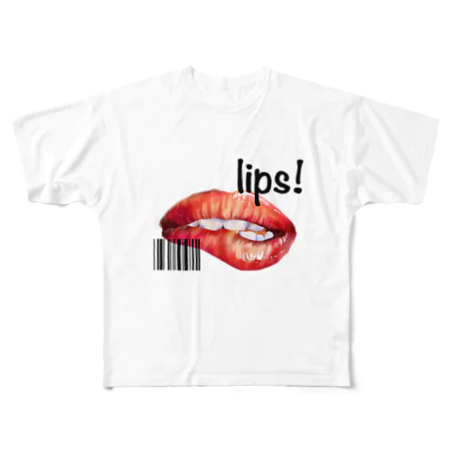 lips！ロゴグッズ フルグラフィックTシャツ