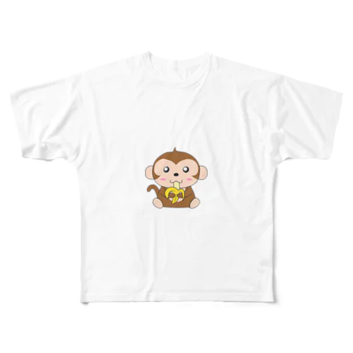 可愛いモンキー　Tシャツ フルグラフィックTシャツ