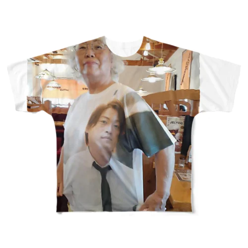 ナカミチ社長Tシャツを着るおかんTシャツ All-Over Print T-Shirt