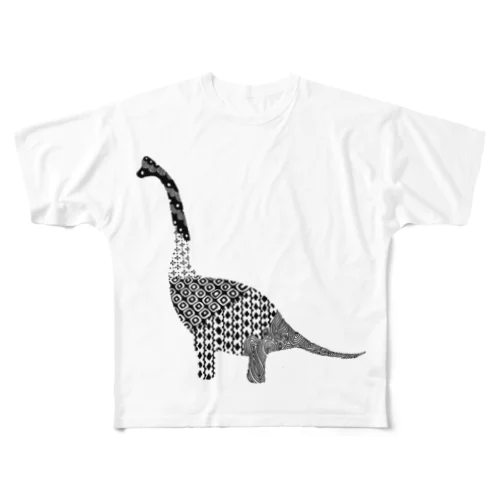 ブラキオサウルス All-Over Print T-Shirt