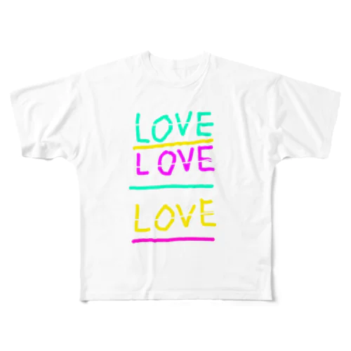 love サマー フルグラフィックTシャツ