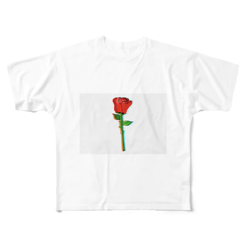 3D Rose All-Over Print T-Shirt