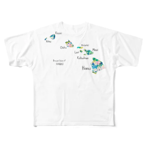ハワイアイランド フルグラフィックTシャツ