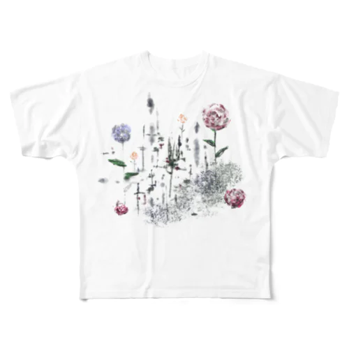 flowers フルグラフィックTシャツ