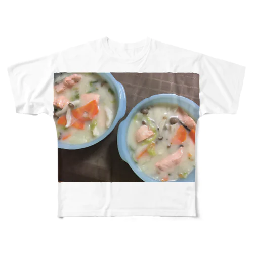 鮭のクリームシチュー フルグラフィックTシャツ