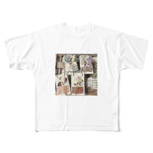 フラワーコレクション・イラスト風（正方形） All-Over Print T-Shirt