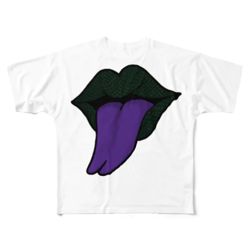 蛇唇 フルグラフィックTシャツ