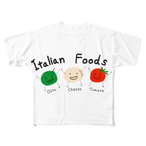 イタリアンフーズ！ フルグラフィックTシャツ