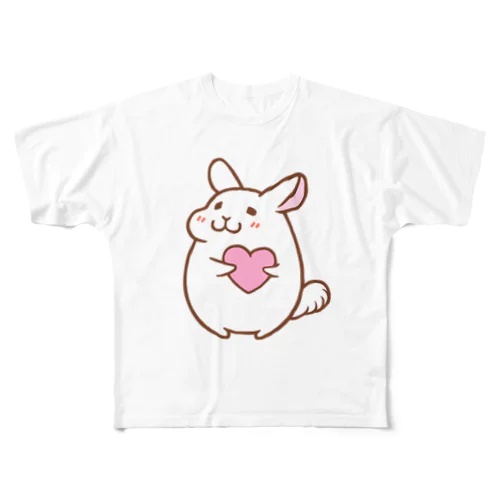 チンチラ♡ハート フルグラフィックTシャツ