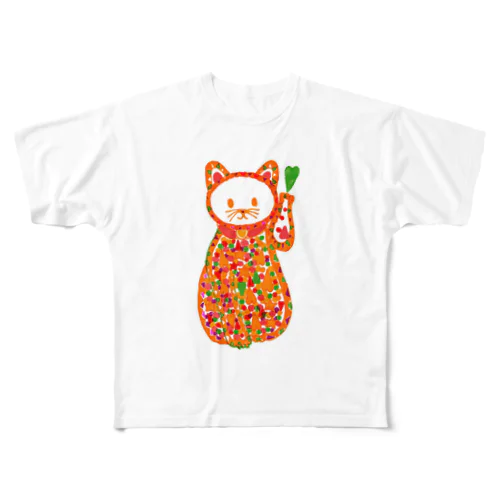 招きねこねこ All-Over Print T-Shirt