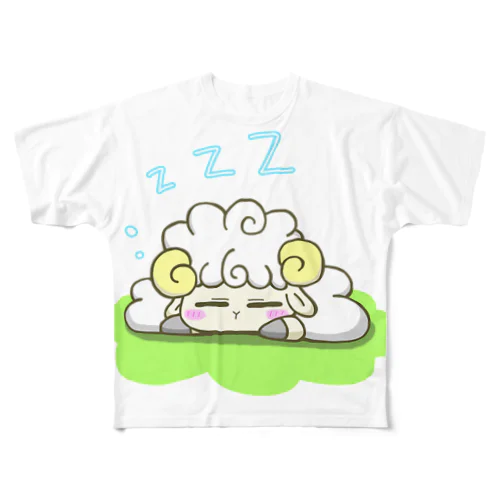 すやすやモコちゃん フルグラフィックTシャツ