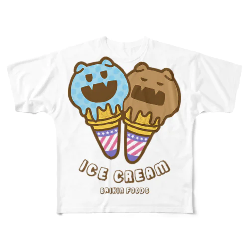 バイキンアイスクリーム フルグラフィックTシャツ