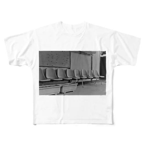 廃駅(モノクロ) All-Over Print T-Shirt