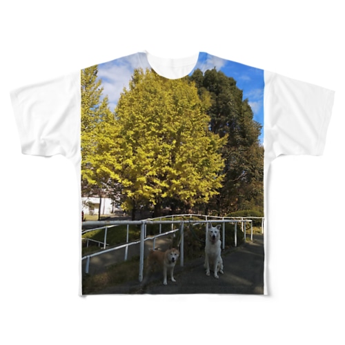 秋の犬 All-Over Print T-Shirt