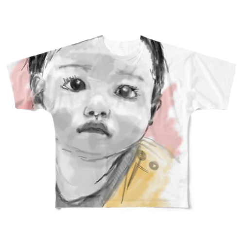 遠くを見つめる baby  フルグラフィックTシャツ