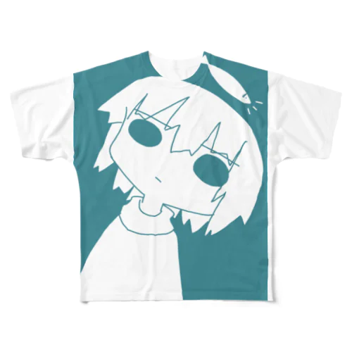 おさかな大活躍(塗りつぶしあり) All-Over Print T-Shirt