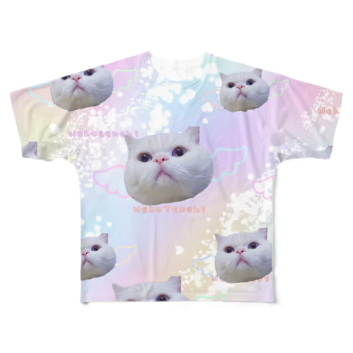 夢カワイイねこ天使（大群） All-Over Print T-Shirt