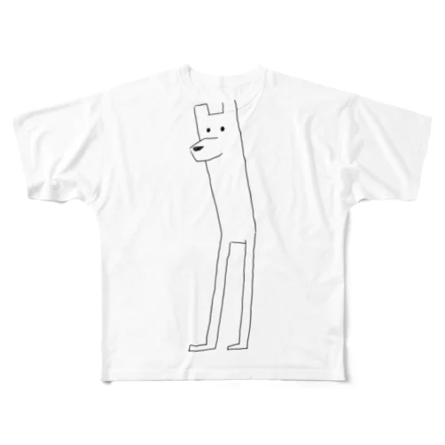 傾いた犬bot フルグラフィックTシャツ