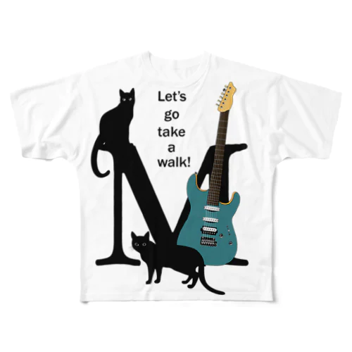 Guitar&Kitty_M All-Over Print T-Shirt