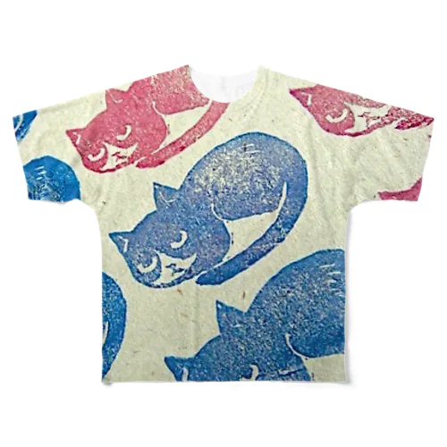 ハチワレはんこ フルグラフィックTシャツ