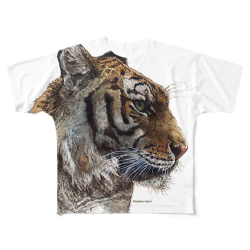 トラ（横顔） フルグラフィックTシャツ
