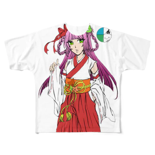 社員:ツンデレ星人 フルグラフィックTシャツ