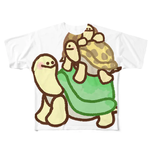 カメちゃんトリオ フルグラフィックTシャツ