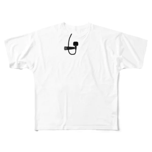 ピンマイク黒 All-Over Print T-Shirt