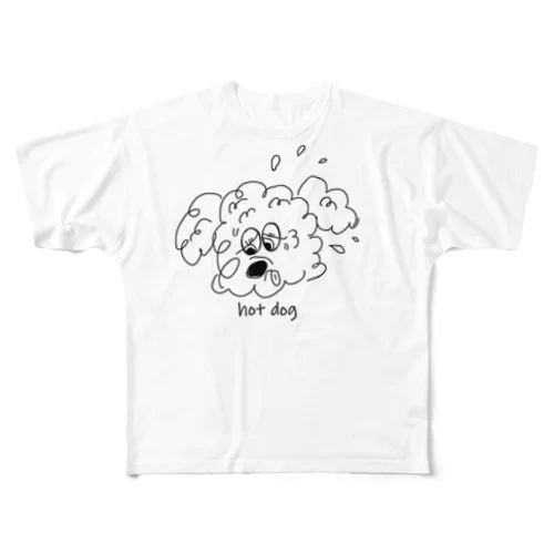 ホットドック　夏 フルグラフィックTシャツ