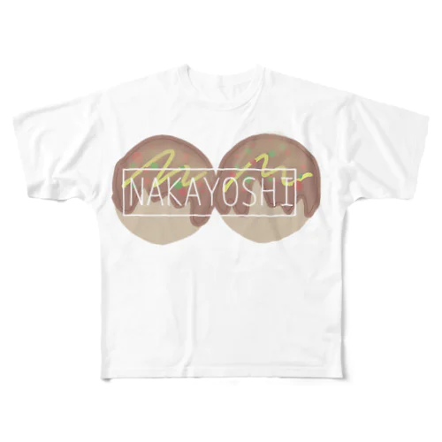 NAKAYOSHI pairたこ焼き All-Over Print T-Shirt