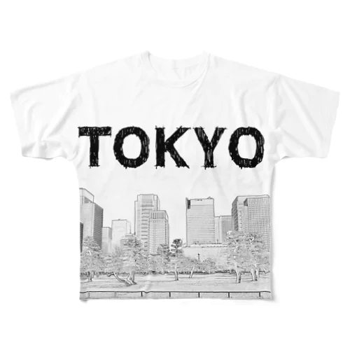 The City 東京摩天楼 フルグラフィックTシャツ