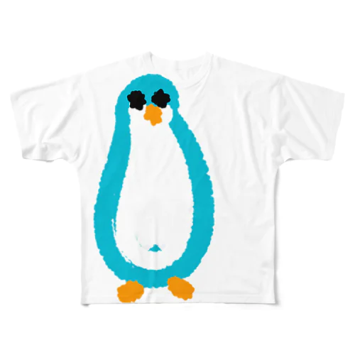 出べそペンギン フルグラフィックTシャツ