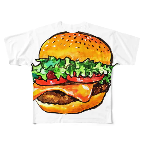 テイクアウトしたくなるハンバーガー All-Over Print T-Shirt