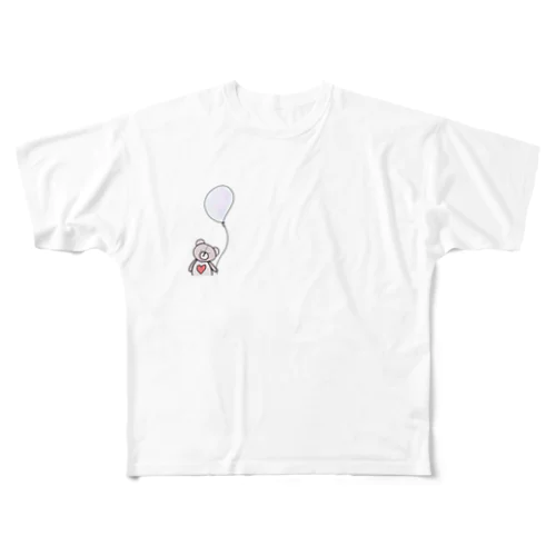 teddy bear with baloon フルグラフィックTシャツ