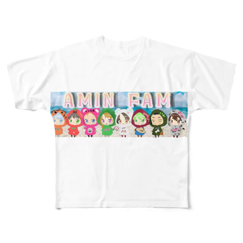 aminfamグッズ フルグラフィックTシャツ