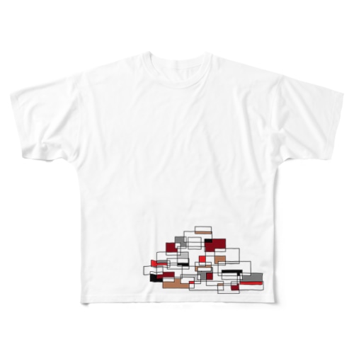 四角で三角 All-Over Print T-Shirt
