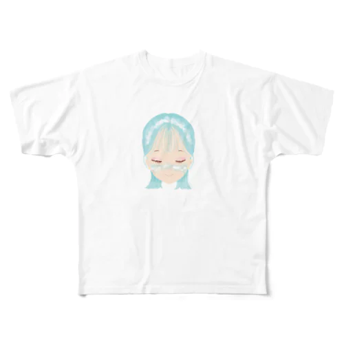 雲メイク sky blue All-Over Print T-Shirt