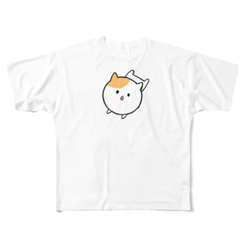 ダラダラする猫 フルグラフィックTシャツ