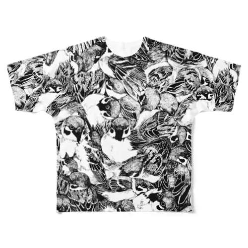 スズメ柄T All-Over Print T-Shirt
