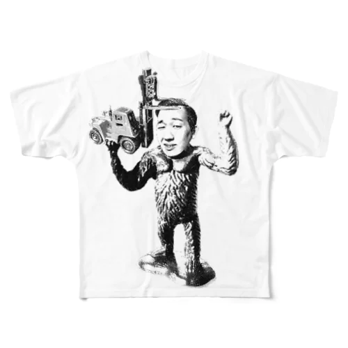 マウンテン大村ゴリラくんの頭髪セット All-Over Print T-Shirt