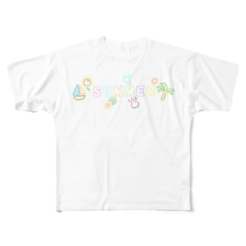 夏のポップなアイテム フルグラフィックTシャツ