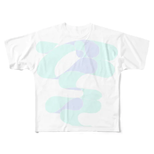 布 - ミントブルー All-Over Print T-Shirt