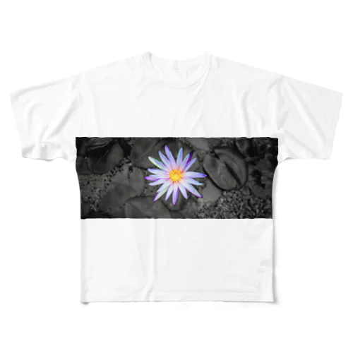 ハスの花 フルグラフィックTシャツ