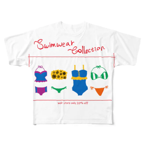 Swimwear collection 夏　カラフル フルグラフィックTシャツ