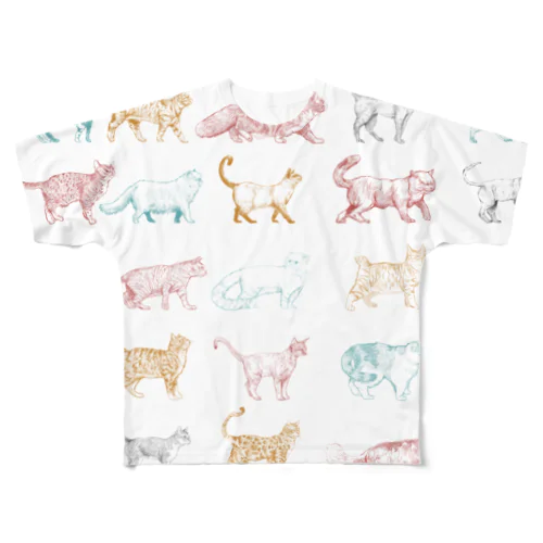 ねこねこねこ All-Over Print T-Shirt